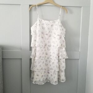 Butterfly Pleated 3 Tiered Mini Dress - Multi (S) - FAB'RIK